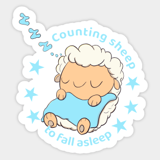 Counting sheep to fall asleep Sticker